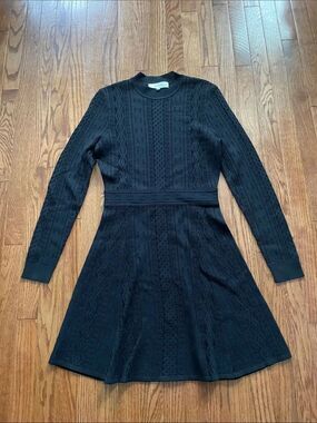 Lover The Label Black Knit A Line Fit And Flare Dress Sz Small